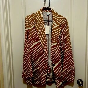 A new day brown zebra print blazer and shorts, will sell separately if needed XL